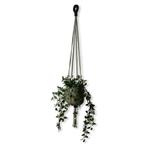 Plantenhanger Wacky Olijfgroen/Zwart - Katoen - Macramé -, Huis en Inrichting, Woonaccessoires | Overige, Ophalen of Verzenden