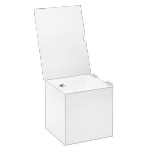 20cm Witte Donatiebox / Ideeënbus met Slot en A4 Posterho..., Zakelijke goederen, Kantoor en Winkelinrichting | Winkel en Inventaris
