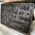 Plaque - Railroad sign - Gietijzer, Antiek en Kunst, Curiosa en Brocante