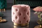 Elegante kruk MODERN BAROK 40cm oud roze goud fluweel, Huis en Inrichting, Banken | Voetenbanken en Poefen, Ophalen of Verzenden