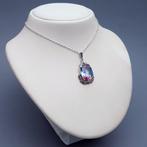 Zilver, Art Deco, Aurora Borealis - Ketting met hanger - +