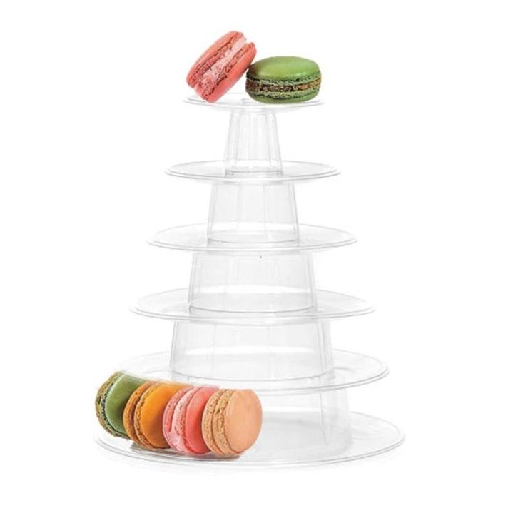 Macaron standaard plastic 6 delig, Hobby en Vrije tijd, Taarten en Cupcakes maken, Nieuw, Verzenden