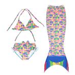 Meisje zeemeermin staart 3 stuks Swimmable Bikini instellen