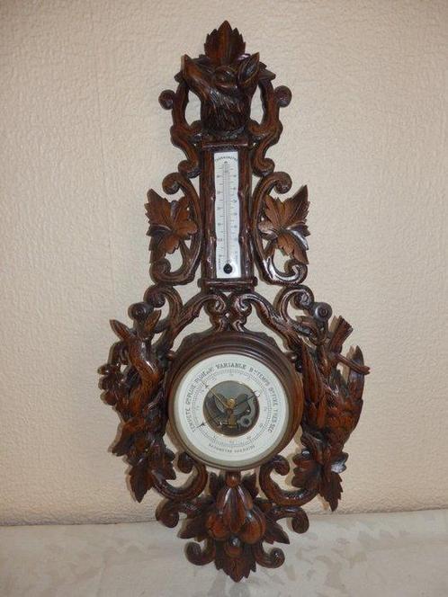 Thermometer - Hout - Barometer. Zwarte Woud, Antiek en Kunst, Antiek | Overige Antiek