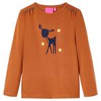 vidaXL Kindershirt met lange mouwen 92 cognackleurig, Verzenden, Nieuw