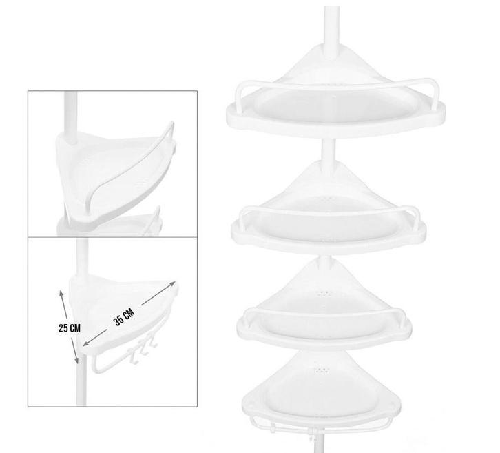 Hoppa! BCB001A doucherek - Wit - Metaal van €29 voor €13, Huis en Inrichting, Badkamer | Badkamermeubels, 25 tot 50 cm, Nieuw