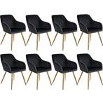 Eetkamerstoel Marilyn fluweellook, gouden poten - zwart/goud, Huis en Inrichting, Stoelen, Verzenden, Nieuw