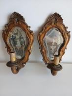 Wandkandelaar (2) - Verguld hout - Geen minimumprijs!, Antiek en Kunst