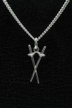 Zilveren Degen ketting hanger - gekruist, Verzenden, Nieuw