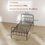 TRUUSK Opvouwbaar Bedframe 200x90 cm - 82,5 cm Hoog - Metaal, Huis en Inrichting, Slaapkamer | Bedden, Verzenden, Nieuw