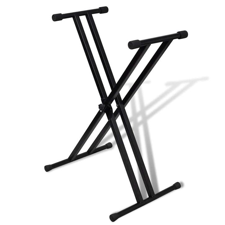 vidaXL Verstelbare keyboardstandaard dubbel X-frame, Muziek en Instrumenten, Overige Muziek en Instrumenten, Nieuw, Verzenden