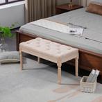 Bank - Vintage Zitbank - Gewatteerd - Decoratief - Beige, Huis en Inrichting, Banken | Bankstellen, Ophalen of Verzenden, Nieuw