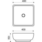 Wiesbaden Piazza Waskom Vierkant - 40x40x15cm - Keramiek -, Doe-het-zelf en Verbouw, Sanitair, Ophalen of Verzenden, Nieuw