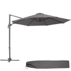 Parasol Ø 300cm met voetpedaal en beschermhoes - grijs, Tuin en Terras, Verzenden, Nieuw