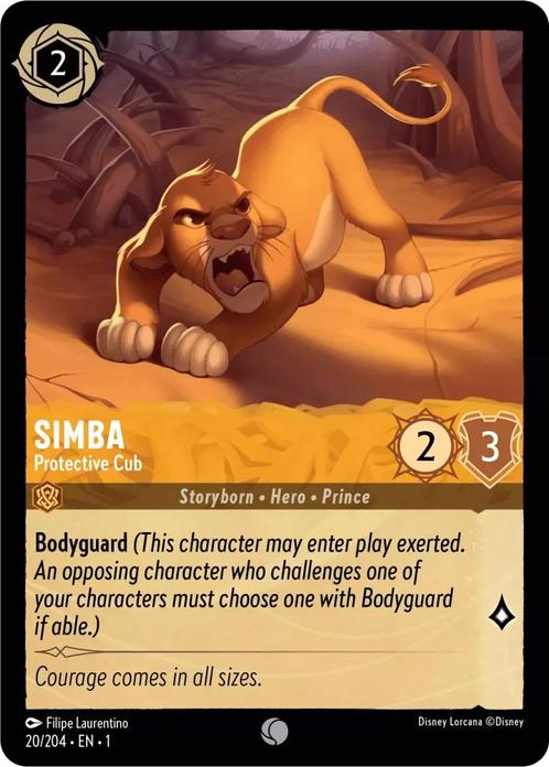 [20/204] - SIMBA - Protective Cub ENG NON-FOIL [M/NM], Verzamelen, Disney, Ophalen of Verzenden