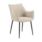 *WOONWINKEL* Moderne Eetstoel Met Armleuningen Beige, Huis en Inrichting, Stoelen, Verzenden, Nieuw, Stof