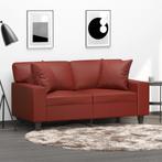 vidaXL Sierkussens 2 st 40x40 cm kunstleer wijnrood, Huis en Inrichting, Woonaccessoires | Kussens, Verzenden, Nieuw, Rood