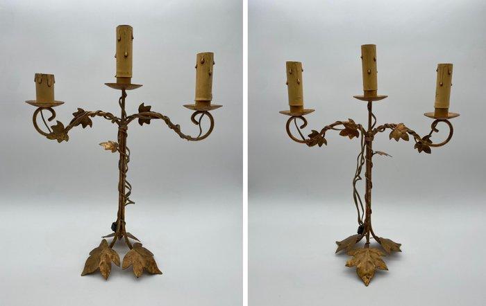 Tafellamp (2) - Set tafellampen in goudkleurig ijzer –, Antiek en Kunst, Curiosa en Brocante