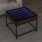 vidaXL Salontafel met Infinity LED 50x50x41 cm bruin, Huis en Inrichting, Tafels | Salontafels, 50 tot 100 cm, Verzenden, Nieuw