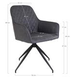 2dekans | House Nordic Harbo Eetkamerstoel – Dark Grey –, Huis en Inrichting, Stoelen, Ophalen of Verzenden, Zo goed als nieuw