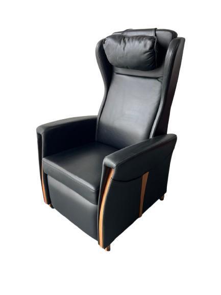 Fitform 582 Sta op stoel in zwart leer, Huis en Inrichting, Fauteuils, 50 tot 75 cm, Minder dan 75 cm, Zo goed als nieuw, Hout