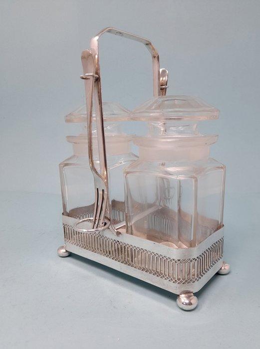 J.B. Chatterley & Sons Ltd - Olie-en-azijnstelletje - Glas,, Antiek en Kunst, Antiek | Meubels | Tafels