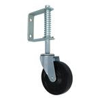 Poortwiel met veer 100 mm staal/rubber, Doe-het-zelf en Verbouw, Zwenkwielen, Verzenden, Nieuw