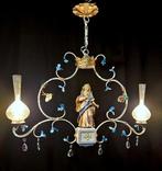 Plafondlamp - Smeedijzer en glas.