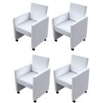 vidaXL Eetkamerstoelen 4 st kunstleer wit, Huis en Inrichting, Stoelen, Verzenden, Nieuw, Wit