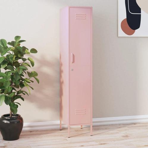 vidaXL Lockerkast 35x46x180 cm staal roze, Huis en Inrichting, Kasten | Lockerkasten, Nieuw, Verzenden