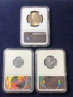 Italië, Republiek 500 Lire 1966 NGC MS64 + 10 Lire 1990 + 5, Postzegels en Munten, Munten | Europa | Niet-Euromunten