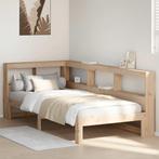 vidaXL Bed met boekenkast zonder matras massief grenenhout, Huis en Inrichting, 90 cm, Eenpersoons, Bruin, Verzenden