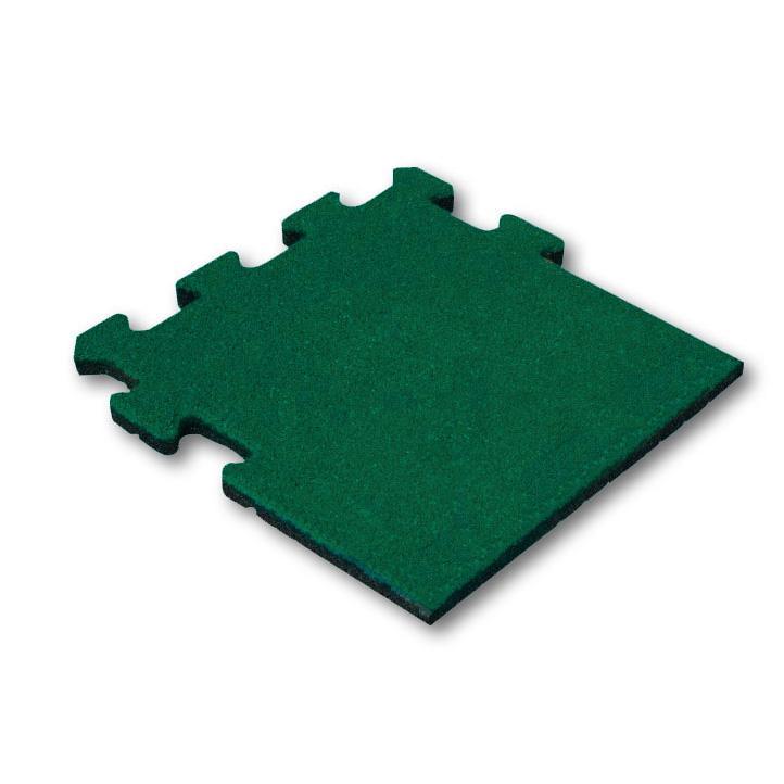 Rubber tegel 50 mm - 50 x 50 cm - Groen - Puzzelsysteem -, Tuin en Terras, Tegels en Klinkers, Verzenden