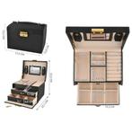 Beautylushh Elegante zwarte sieradendoos met sleutel, spi..., Ophalen of Verzenden, Nieuw