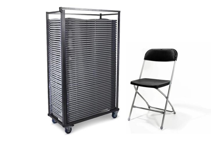 Supercombi | 50x klapstoel Milo + trolley, Huis en Inrichting, Stoelen, Nieuw, Kunststof, Ophalen of Verzenden