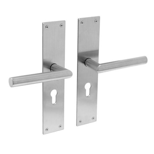 Deurklink Jura met schild profielcilindergat 55mm geborst..., Doe-het-zelf en Verbouw, Hang- en Sluitwerk, Klink of Kruk, Nieuw
