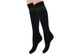 Dames Kniekousen - Naadloos - Rib - Strepen - Zwart/Groen, Verzenden, Nieuw