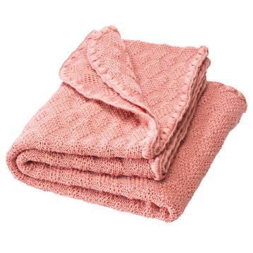 Disana - wollen (wikkel)deken 80x100cm gebreid Soft Pink beschikbaar voor biedingen