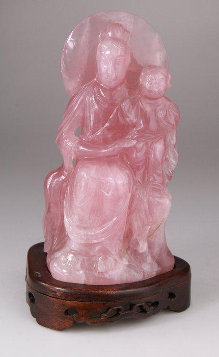 Chinese Carved Quartz Rose Sculpture Statue Lady Statue, Antiek en Kunst, Antiek | Overige Antiek