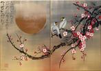 Ksavera - Japanese sakura J402 - gold painting - diptych, Huis en Inrichting, Nieuw