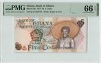 1977 Ghana P 15b 5 Cedis Pmg 66 Epq, Verzenden