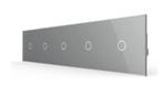 Livolo Touch Schakelaar 5-voudig | Smart Lichtknop | Grijs |, Ophalen of Verzenden, Nieuw, Schakelaar