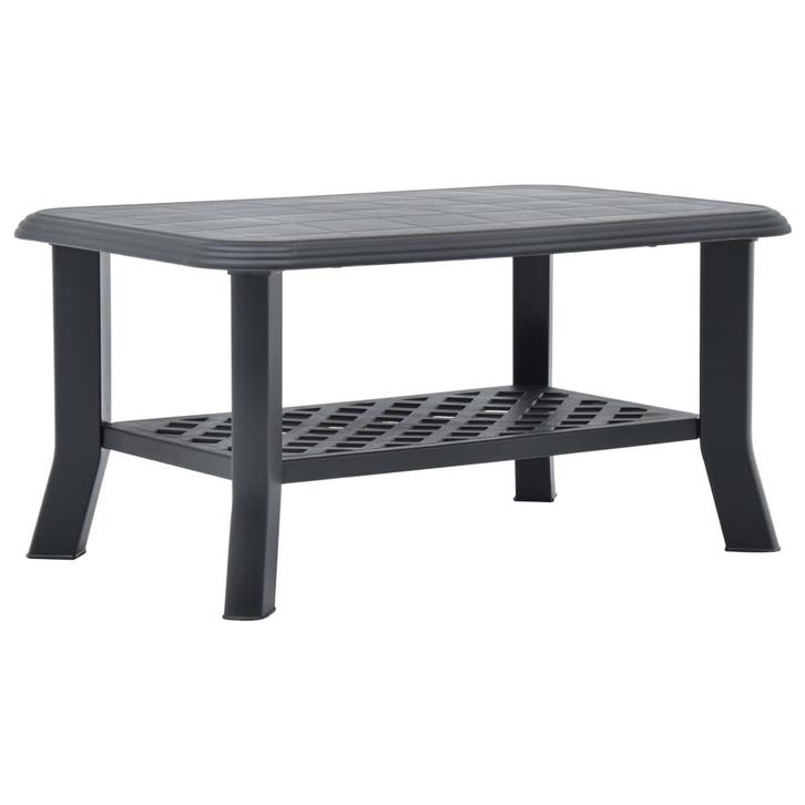 vidaXL Salontafel 90x60x46 cm kunststof antraciet, Huis en Inrichting, Tafels | Salontafels, 50 tot 100 cm, Nieuw, Kunststof, Minder dan 50 cm