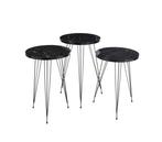 Set: 3 Side Tables Marble look - Bijzettafel - Metal/pb, Huis en Inrichting, Nieuw