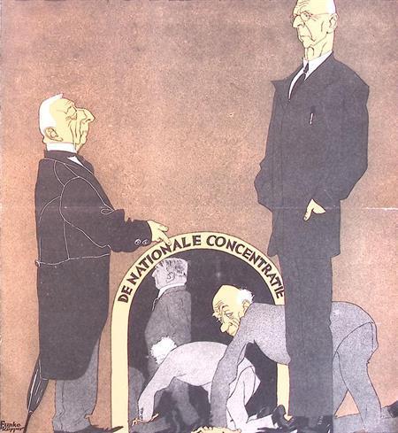 Spotprent De voorzitter van de SDAP en Nederlandse politi..., Antiek en Kunst, Kunst | Litho's en Zeefdrukken, Verzenden