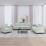 vidaXL 3-delige Loungeset fluweel lichtgrijs, Huis en Inrichting, Banken | Bankstellen, Verzenden, Nieuw, Vierpersoons of meer