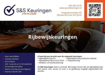 Rijbewijskeuring Rotterdam, Nieuwerkerk, Utrecht beschikbaar voor biedingen