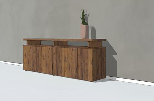 Noten dressoir Wietze | greep loos | Massief notenhout, Huis en Inrichting, Kasten | Dressoirs, 25 tot 50 cm, Met deur(en), Met plank(en)