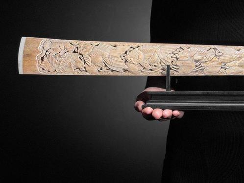 GEEN RESERVEPRIJS - Fijn gebeeldhouwde grote gepatineerde, Antiek en Kunst, Kunst | Designobjecten