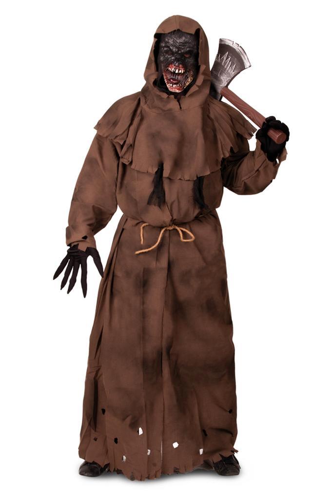 Kostuum Zombie Monnik Bruin Pak Zombiepak Masker Horror Cape, Kleding | Heren, Carnavalskleding en Feestkleding, Kleding, Nieuw